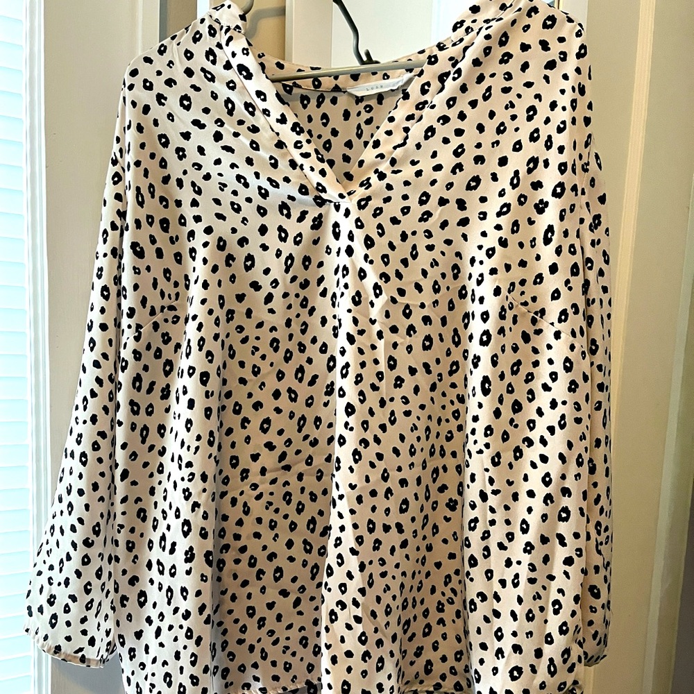 Leopard print dress top.